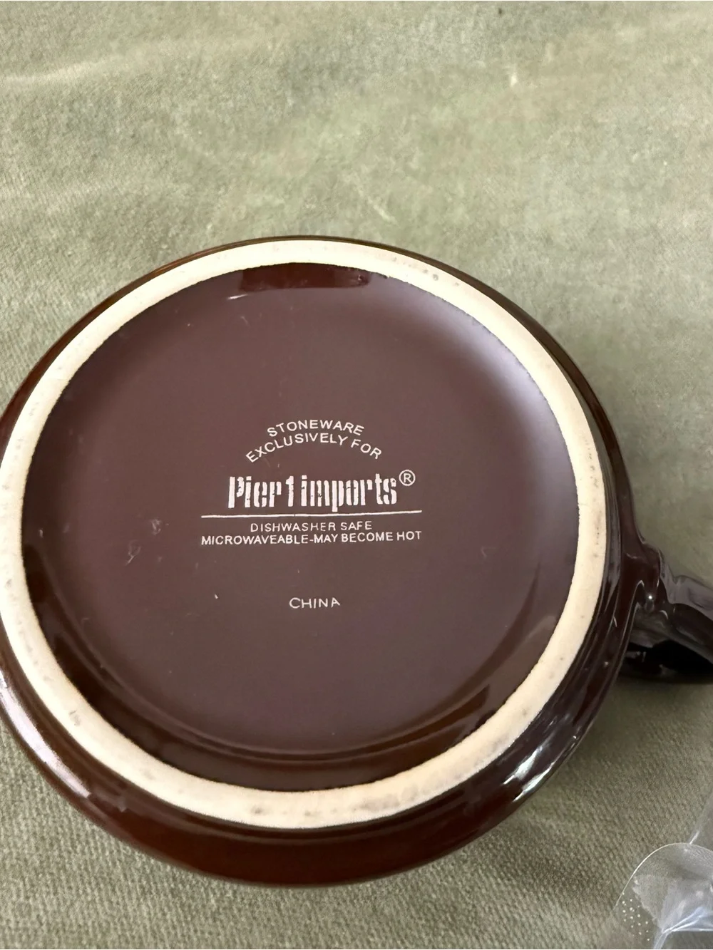 Pier 1 Brown Ceramic Stackable Espresso Mug and Saucer Set with Chrome Rack #OSK